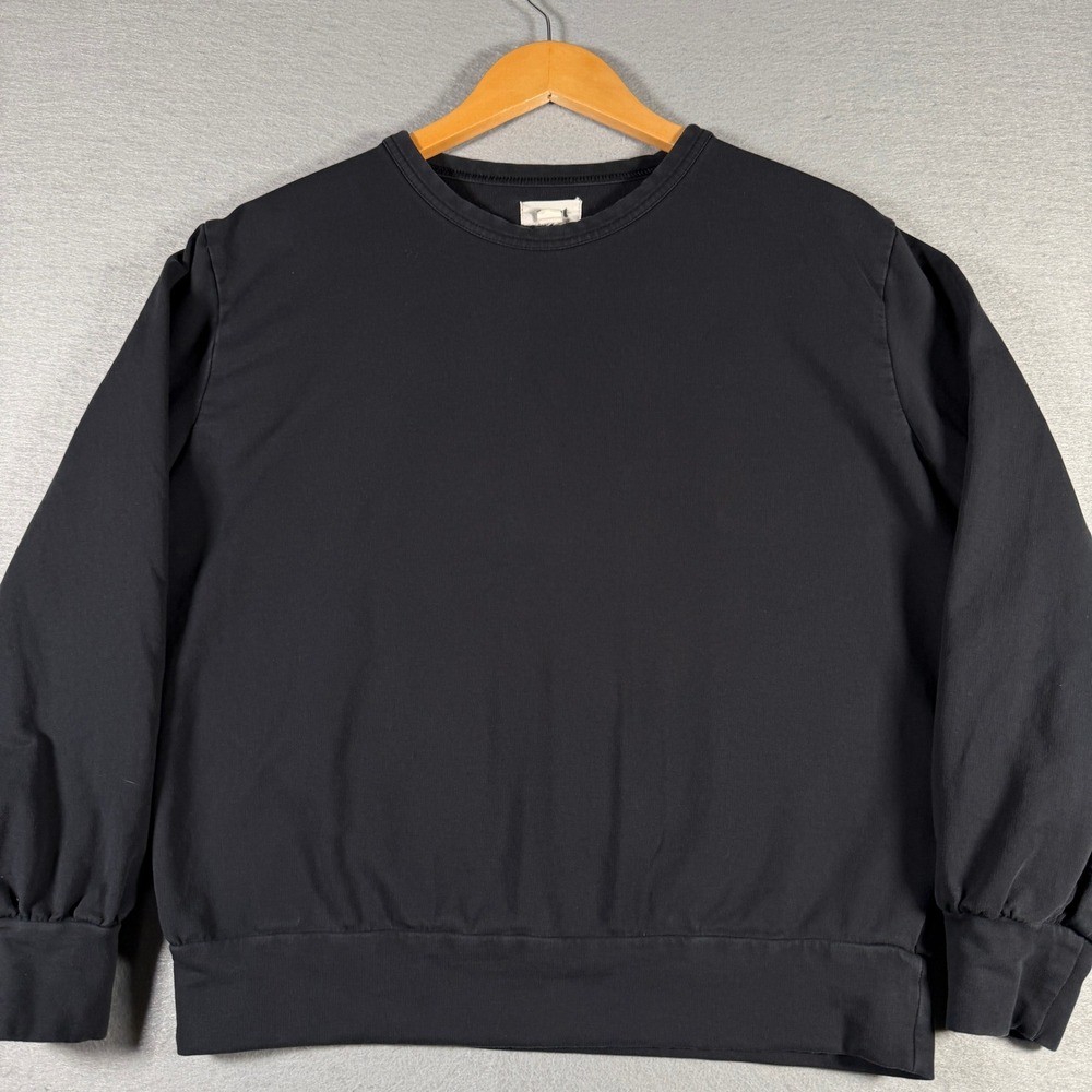 Pact Womens Organic Cotton French Terry Crewneck Sweatshirt Black Size S 13262